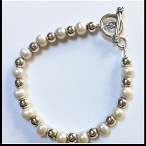SILPADA 925 Pearl Bead Bracelet B0372 Toggle
